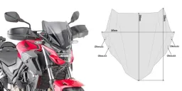 Windschild getönt, 280 x 365 mm (HxB), ABE 38665 für diverse Modelle (s. unten)