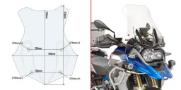 Windschild-transparent - 535x450 mm (HxB) - MIT ABE - für verschiedene BMW Modelle