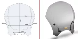 Windschild - getönt - 350x410 mm (HxB) -