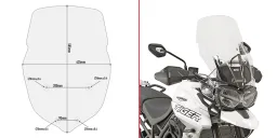 Windschild transparent,>515 mm hoch, 440 mm breit