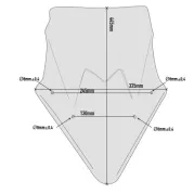 Windschild getönt, 445 mm hoch, 335 mm breit, für Kawasaki Ninja 650 (17-21), mit ABE