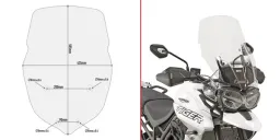 Windschild transparent,>515 mm hoch, 440 mm breit für Triumph Tiger 800 XC/XR (18-19), mit ABE