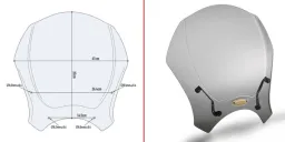 Windschild - getönt - 350x410 mm (HxB) - mit ABE - für verschiedene Modelle