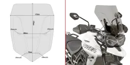 Windschild getönt, 470 mm hoch, 400 mm breit für Triumph Tiger 800 XC/XR (18-19), mit ABE