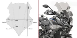 Windschild getönt, 550 mm hoch, 465 mm breit für Yamaha Tracer 900 / 900 GT (18-20), mit ABE